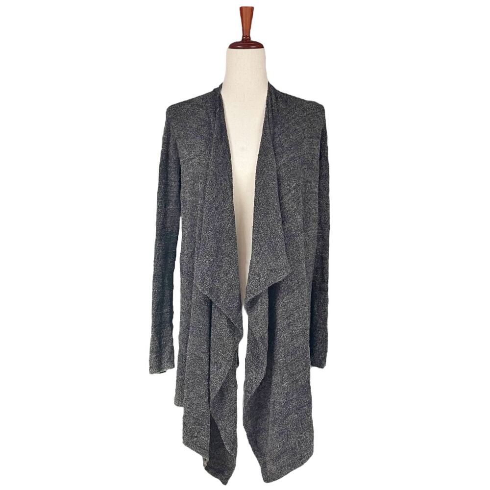 BAREFOOT DREAMS CozyChic Lite Calypso Open Drape Cardigan Black/Brown Size S/M